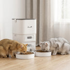 Automatischer Katzenfutterspender mit Zeitschaltuhr, Portionierung und 2 Edelstahlnäpfen