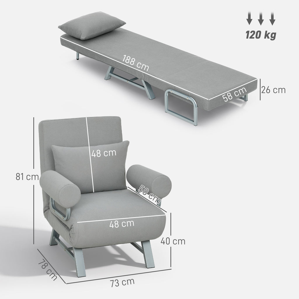 Schlafsessel, Polstersessel, zum G?stebett umwandelbar, ergonomisch, Hellgrau