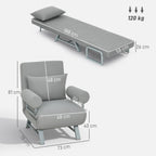 Schlafsessel, Polstersessel, zum G?stebett umwandelbar, ergonomisch, Hellgrau