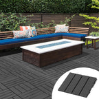 Terrassenfliesen 30 x 30 cm 9 Stück 0,81㎡ Klickfliesen Balkonfliesen mit Klicksystem Drainagefunktion Bodenbelag Fliese für Terrasse Balkon Schwarz