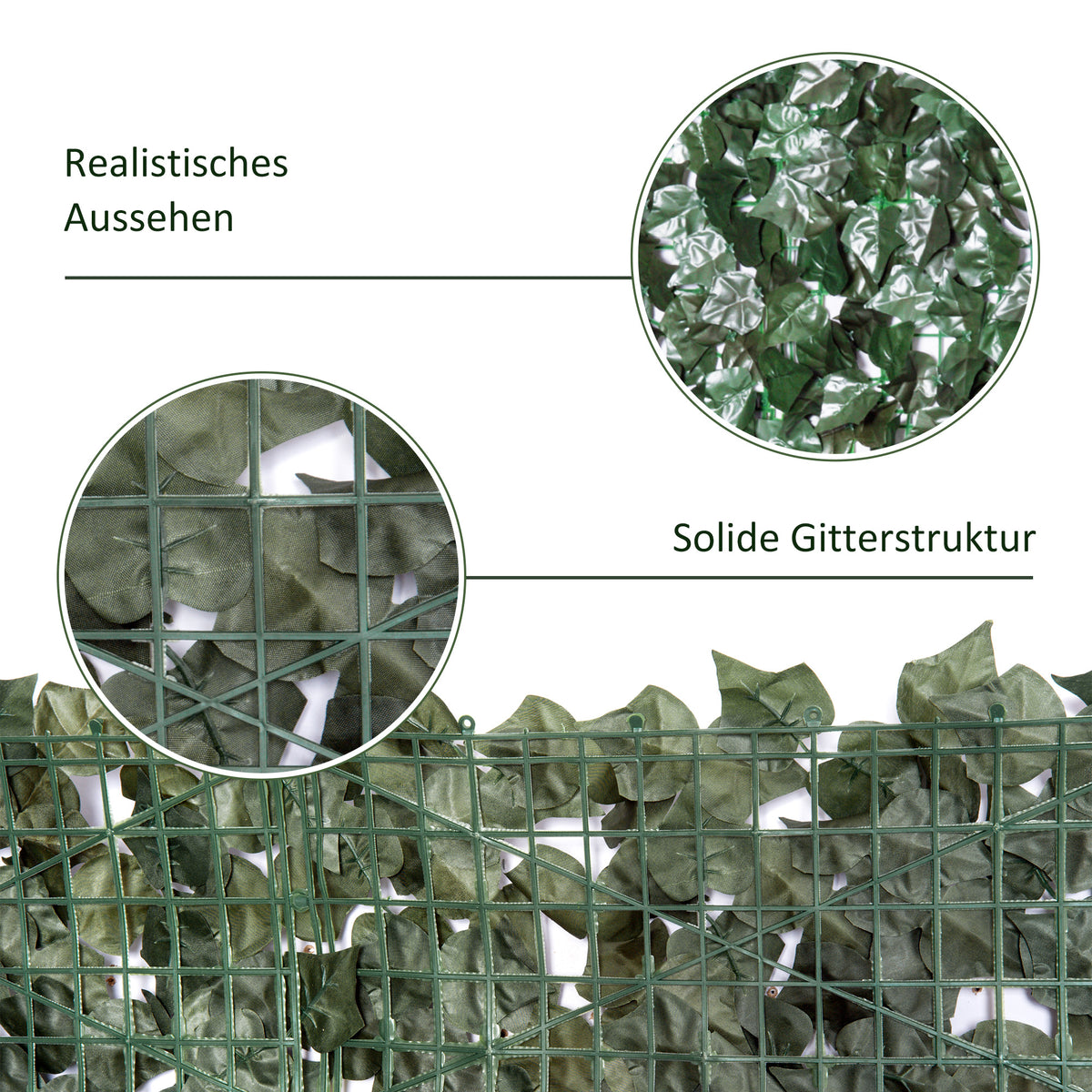 240 cm Artificial Leaf Screen - Green