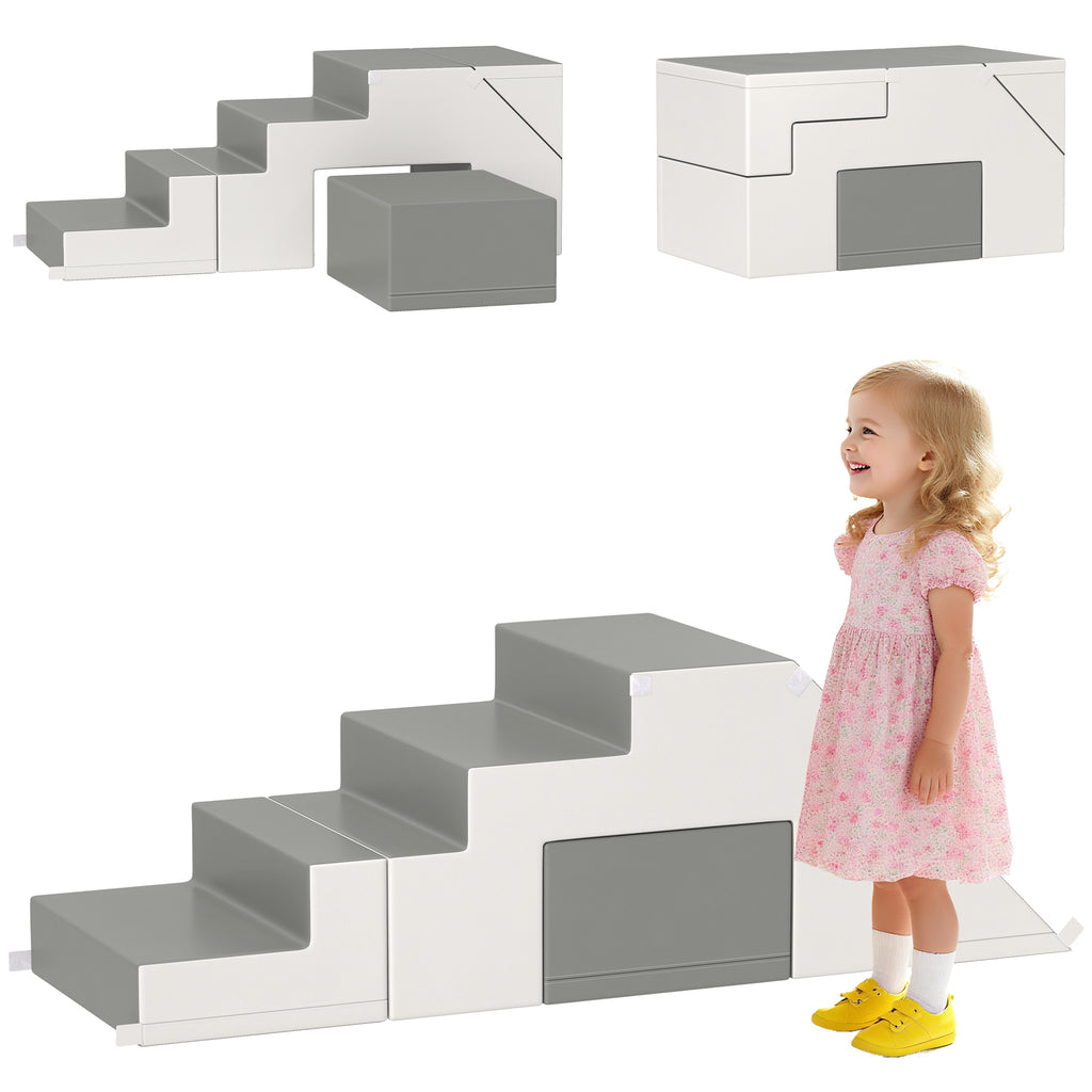 Kletter- und Rutschspielzeug für Kinder, fördert Motorik, Kunstleder, EPE-Schaum, 86x49x47 cm, Grau
