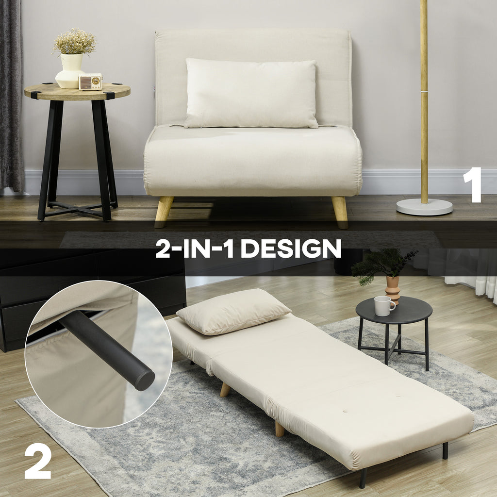 2-in-1 Sessel, Relaxsessel, Gästebett, 72 cm x 78 cm x 79 cm, Grau