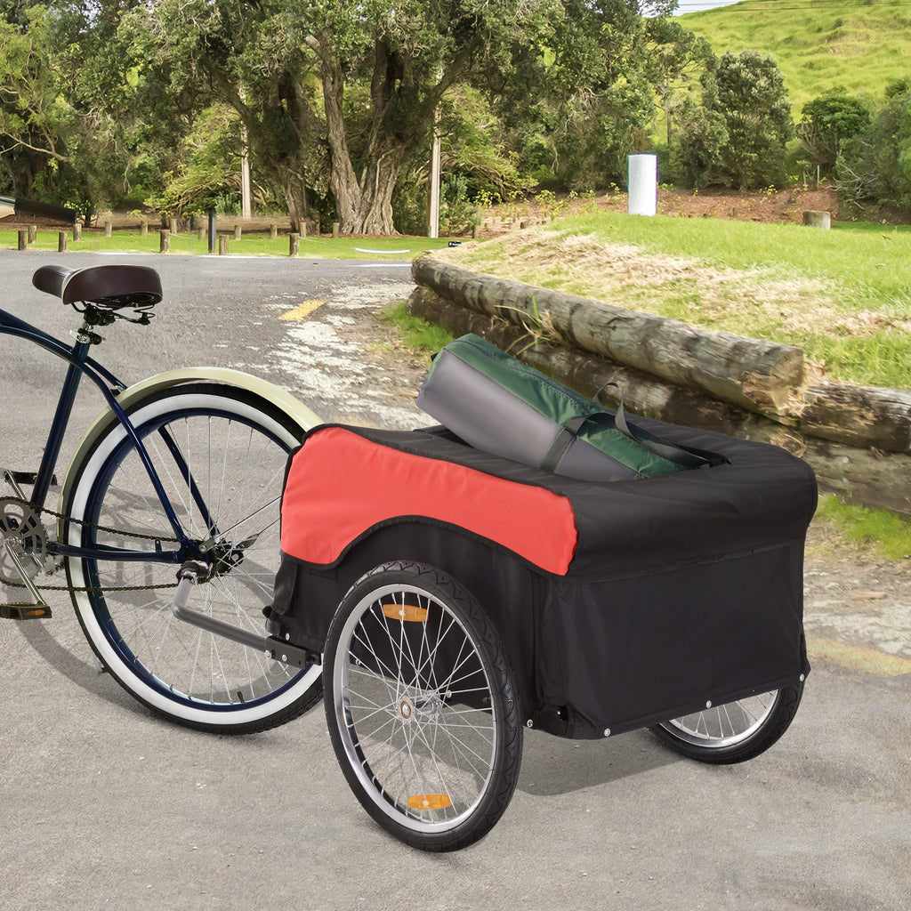 Transportanhänger Lastenanhänger Fahrrad Anhänge Lasten-Fahrradanhänger CargoTrailer (Rot-Schwarz)