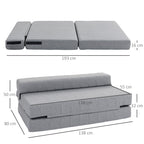 Klappsessel mit Bettfunktion, G?stebett, faltbar, bis 250 kg, 138x80x50 cm, Grau