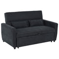 2-Sitzer Sofa mit Bettfunktion, Verstellbarer R¨¹ckenlehne, Polstersofa, Samtoptik, f¨¹r Wohnzimmer, Schlafzimmer, Schwarz