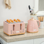 2-in-1 Toaster- und Wasserkocher-Set, 7 Br?unungsstufen, Auftau- und Aufw?rmfunktion, Rosa
