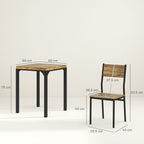 Three-Piece Minimal and Compact Dining Set, Rustic Brown