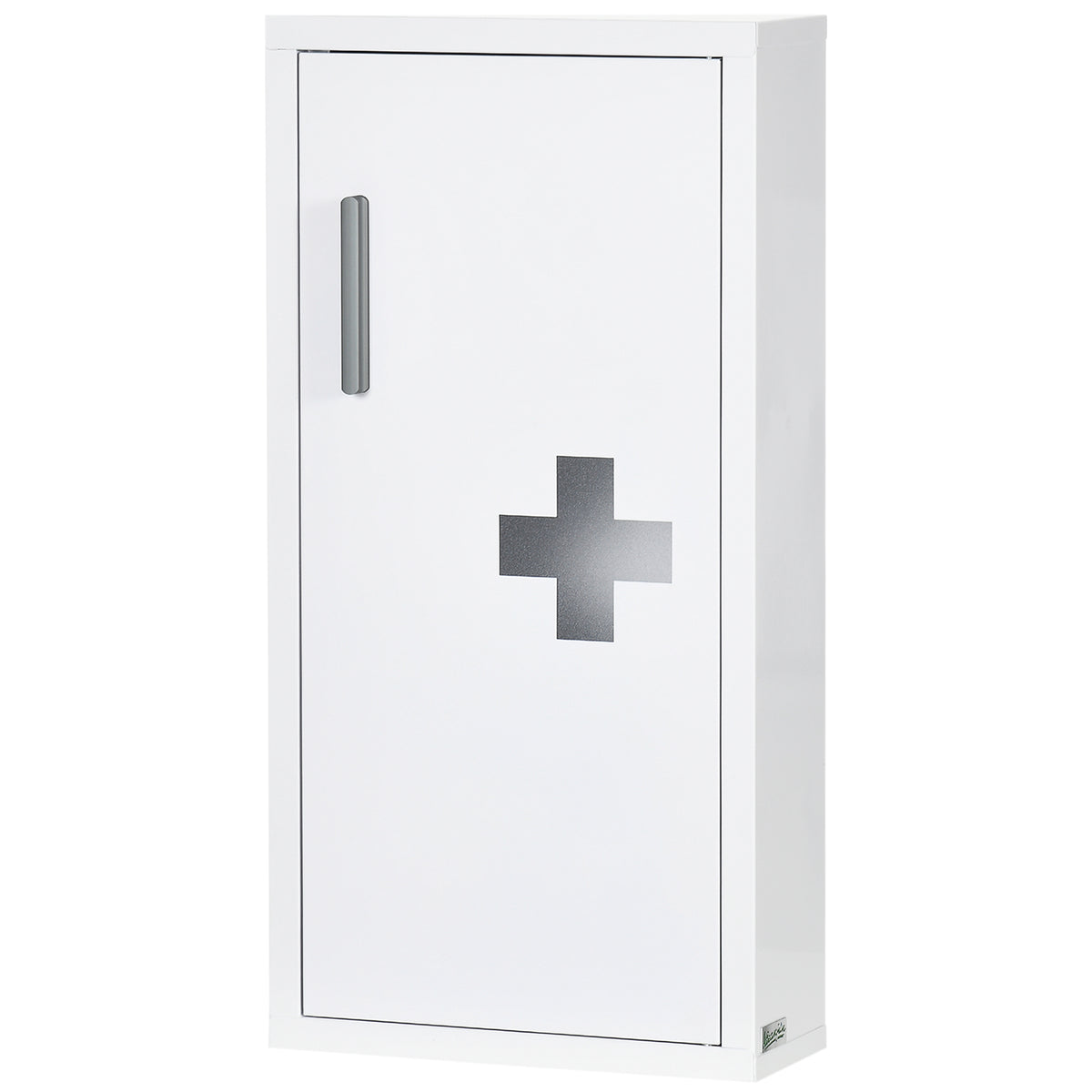 Medizinschrank, 3 Innenf?cher, Magnetverschluss, Kreuzsymbol, Stahlgeh?use, wei?, 30 x 12 x 60 cm