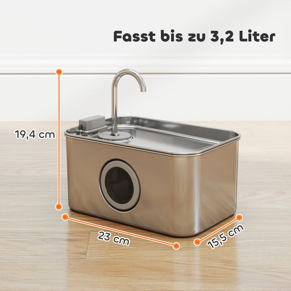 Katzenbrunnen 3,2L Trinkbrunnen für Katzen mit leiser Pumpe Aktivkohlefilter