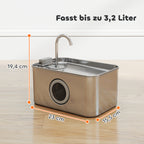 Katzenbrunnen 3,2L Trinkbrunnen für Katzen mit leiser Pumpe Aktivkohlefilter