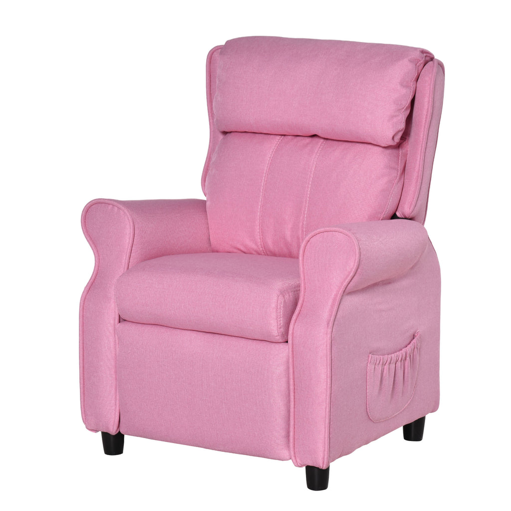 Kindersofa Kindersessel mit Fußstütze Armlehne verstellbare Rückenlehne Relaxsessel Kindercouch Stuhl Liegecouch Kinder Sofa für 3-5 Jahre Jungen und Mädchen Rosa