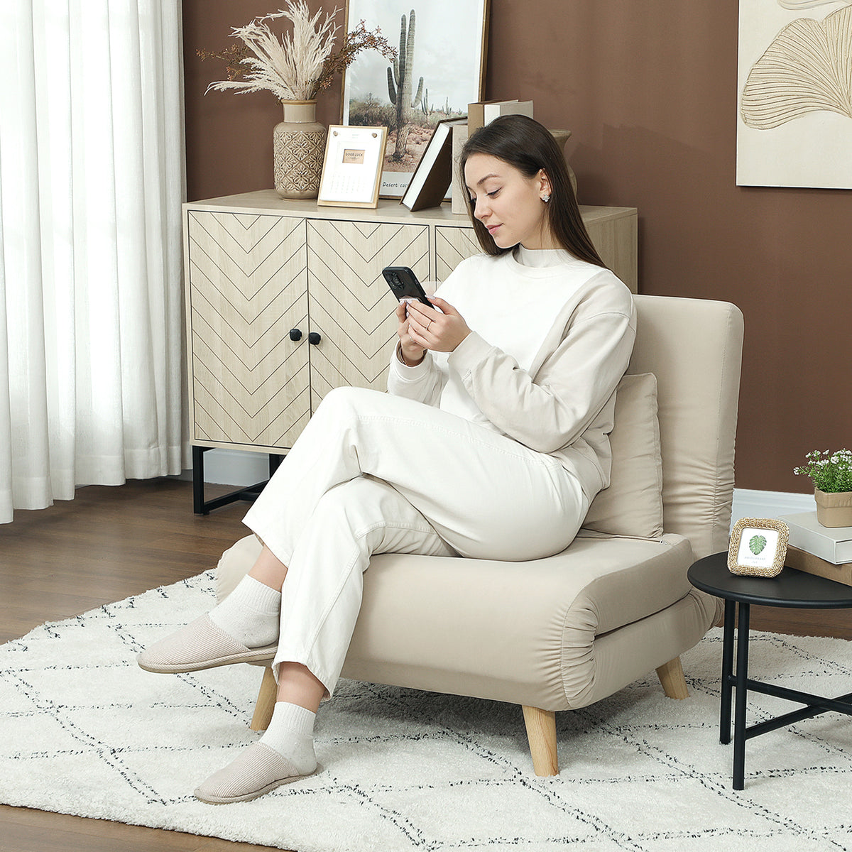 2-in-1 Sessel, Relaxsessel, Gästebett, 72 cm x 78 cm x 79 cm, Grau