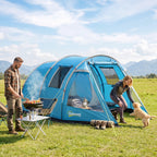 Campingzelt Trekkingzelt Zelt, wetterbeständig, 2 Räume, 475 x 264 cm Breite x 172, Blau