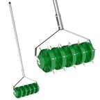 Rasenl¨¹fter Aerifizierer f¨¹r Rasen 45cm Breite Manuell Rasenbel¨¹fter mit 30 Eisenspikes Stahl Dunkelgr¨¹n