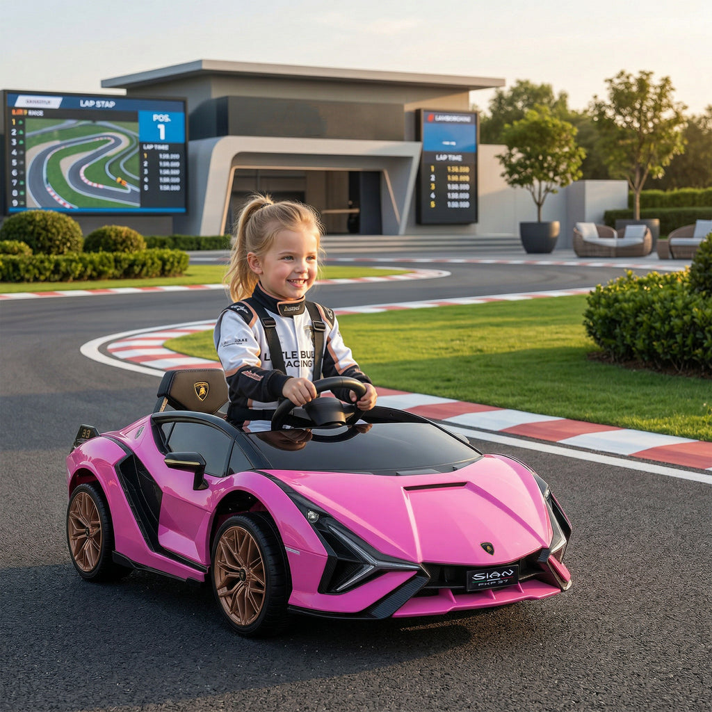 Kinder-Elektroauto, Lamborghini, 3-5 km/h, Fernsteuerung, für 3-5 Jahre, Rosa