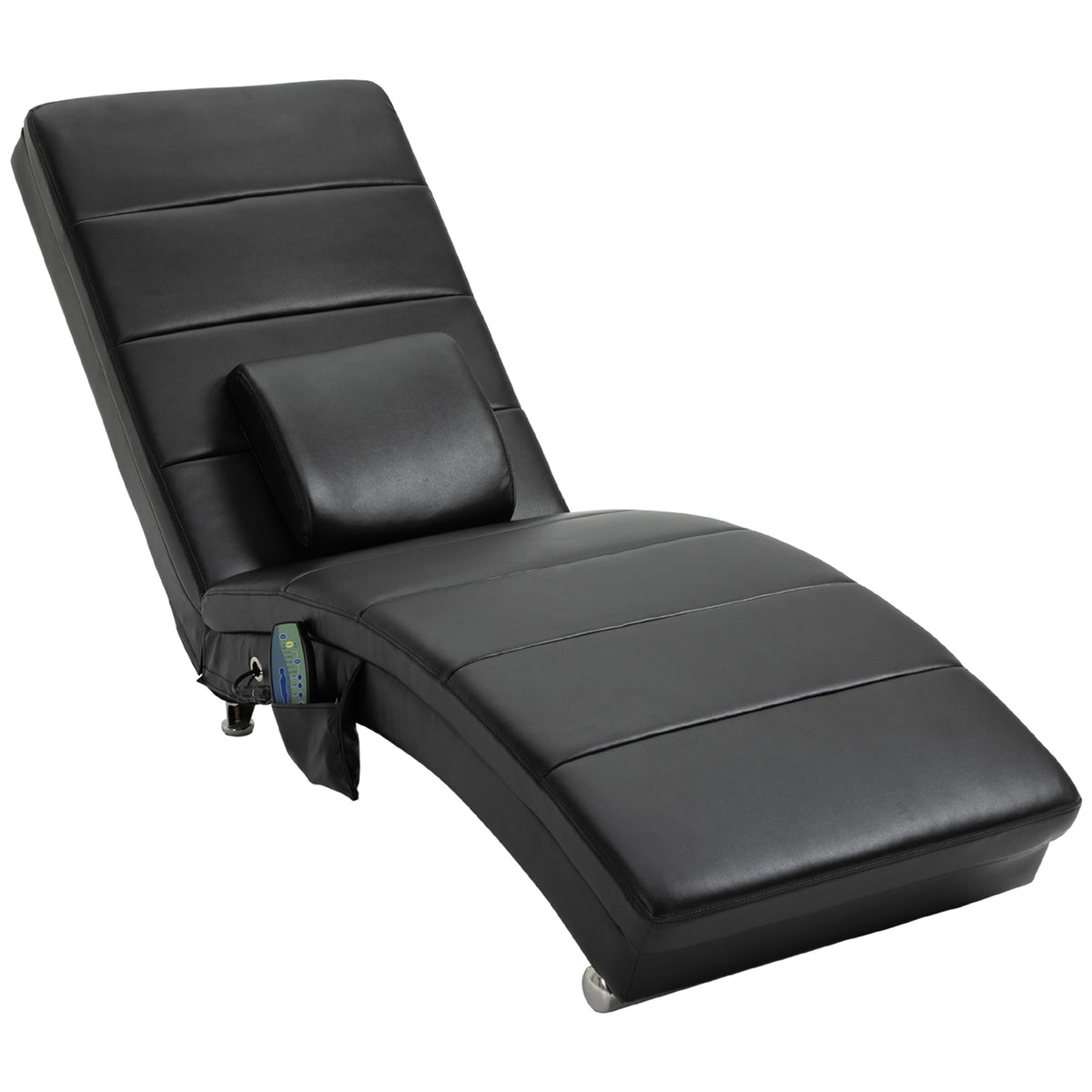 Relaxliege Elektrisch Fernsehsessel Massagesessel mit Liegefunktion 8 Massagepunkten Relaxsessel mit Zero-G Design für Wohnzimmer Kunstleder Schwarz