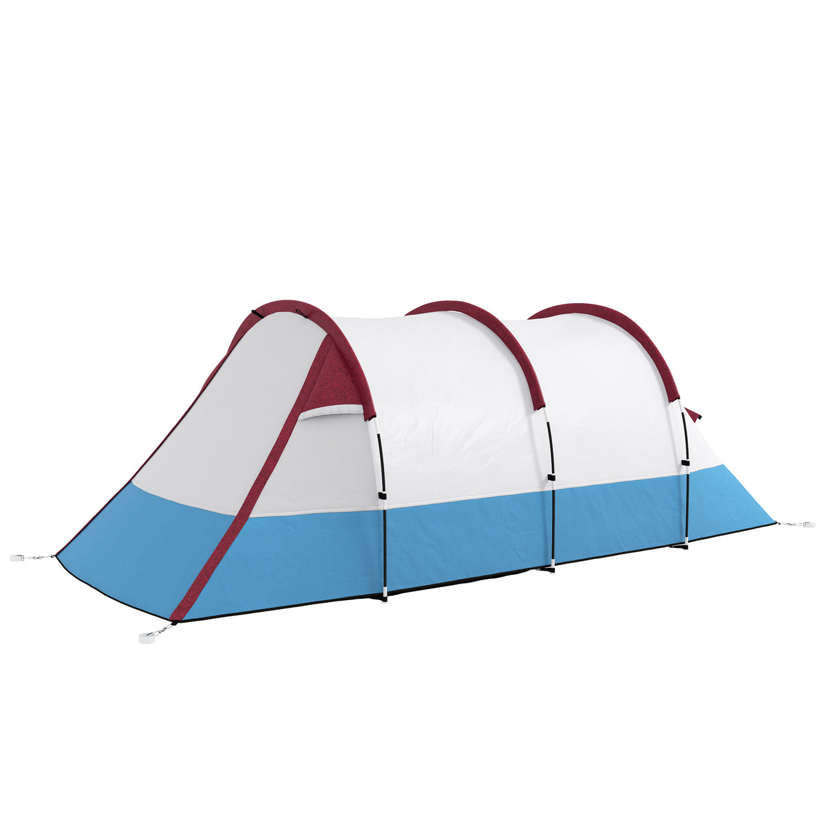 Two Man Two-Room Tent, with Porch and Accessories - Red