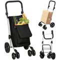Einkaufstrolley Klappbar mit Kühlfach, 46L, Schwarz