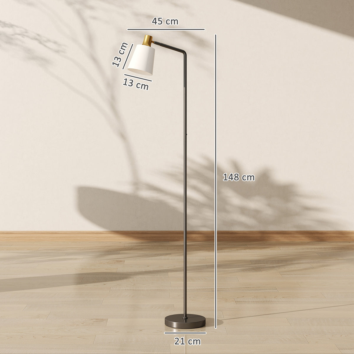 LED Stehlampe Wohnzimmer Stehleuchte mit 350° drehbar Kopf Standleuchte mit 3000K/4000K/6500K Farbtemperaturen Schwarz