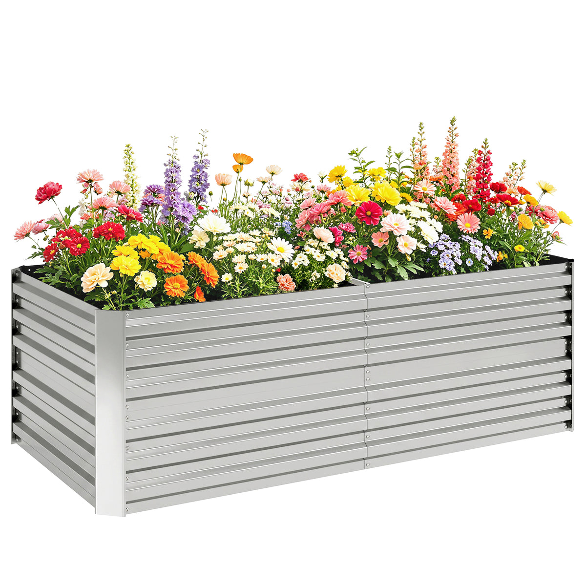 Pflanzenk¨¹bel, Handliches Blumenbeet zum Anpflanzen, Hegen und Pflegen, Hochbeet, Stahl, Silber