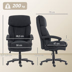 Chefsessel Ergonomisch Bürostuhl bis 200 kg mit Samtoptik, Hoher Rückenlehne, für Büro und Homeoffice Schwarz