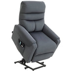 Fernsehsessel mit Aufstehhilfe Elektrisch, Massagesessel mit Liegefunktion und W?rmefunktion, Relaxsessel mit Fernbedienung und Seitentasche Verstellbar Polyester-Gewebe Dunkelgrau