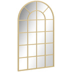 110 x 65 cm Arched Decorative Wall Mirror for Bedroom Living Room, Modern Window Bathroom Mirror for Home Decor