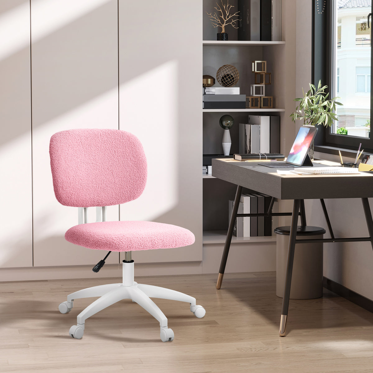 B¨¹rostuhl Computerstuhl drehbar, h?henverstellbar, 48 cm x 53 cm x 80-90 cm, Rosa