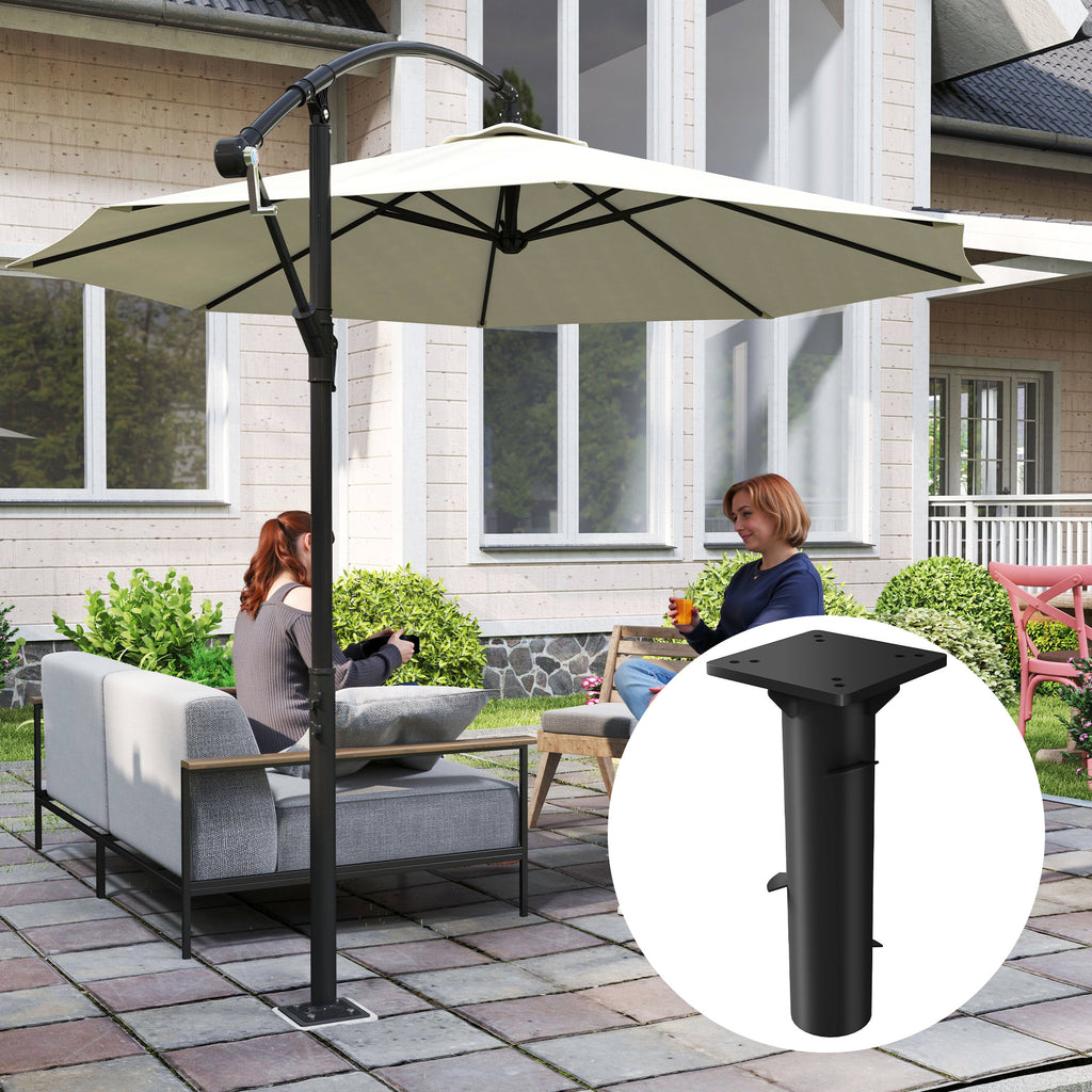 Schirmst?nder, Sonnenschirmbasis, Bodenhalter f¨¹r Sonnenschirme, feste Installation, Metall, Dunkelgrau