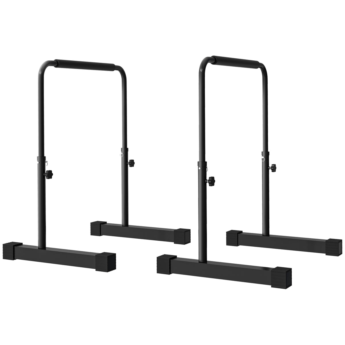 Dip-Station, h?henverstellbar 80-105 cm, leicht, rutschfest, bis 120 kg, Stahl, Schwarz