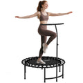 Rebounder-Trampolin, 5-stufig verstellbarer Griff, Workout-Trampolin, Schwarz