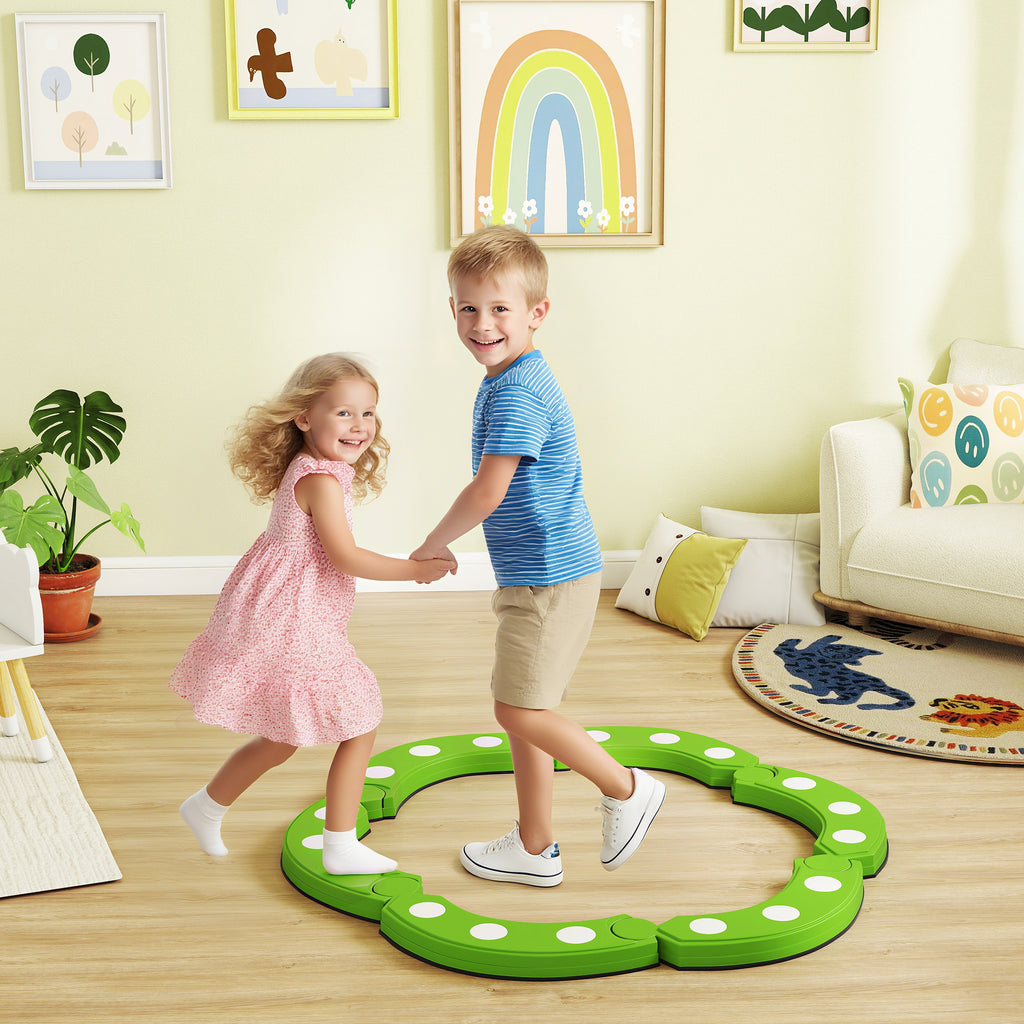 Balancebalken, 6 gebogene Segmente, sensorische Erhebungen, 50 kg Tragkraft, Gr¨¹n