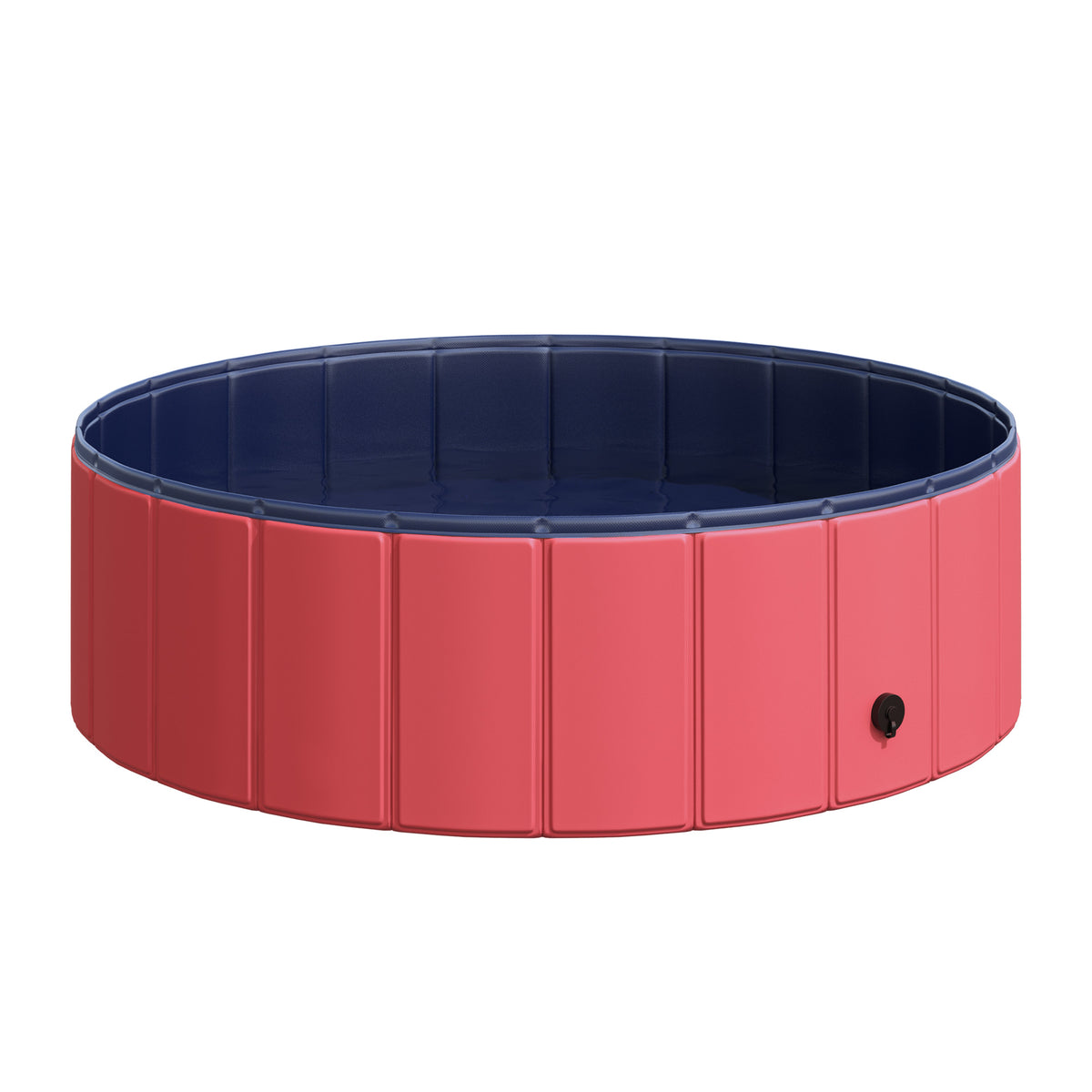  Dog Paddling Pool, Foldable Dog Pool, Leakproof & Hard Plastic, Portable Pet Bathtub with Non-Slip Base & Drainage Hole, for Indoors, Outdoors, Garden, Patio, 100 x 30 cm, Red