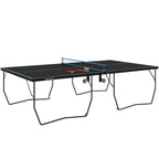 Tischtennisplatte, klappbar, 8 R?der, pulverbeschichteter Stahlrahmen, MDF, 274 x 152,5 x 76 cm, Schwarz