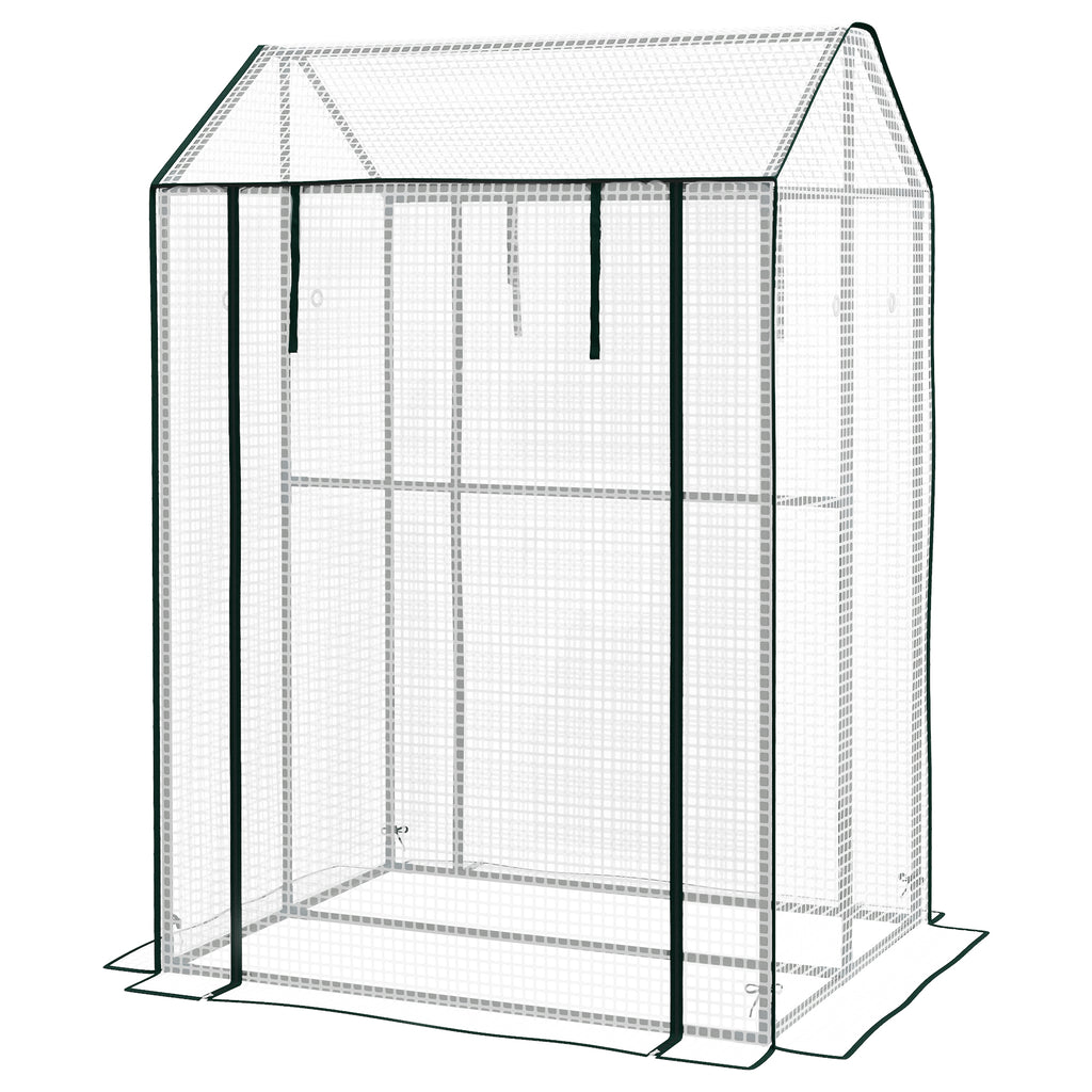 Green House, Mini Greenhouse with 2 Roll-up Doors, Vent Holes and Reinforced Cover, 100 x 80 x 150cm