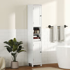 Hoher schlanker Badezimmerschrank mit T¨¹ren, offene Regale, 30 x 30 x 170 cm, Wei?