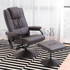 Massagesessel Relaxsessel, inkl. Fu?hocker, 10 Vibrationspunkte, 1 Fernbedienung; 77 cm x 84 cm x 95 cm, Braun