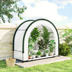 Foldable Small Greenhouse, Portable Green House Mini Greenhouse with Zipper Door, PE Base, 200 x 80 x 164 cm, Green