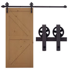 6ft Modern Single Sliding Barn Door Track Kit Set Closet Hardware for Single Wooden Door