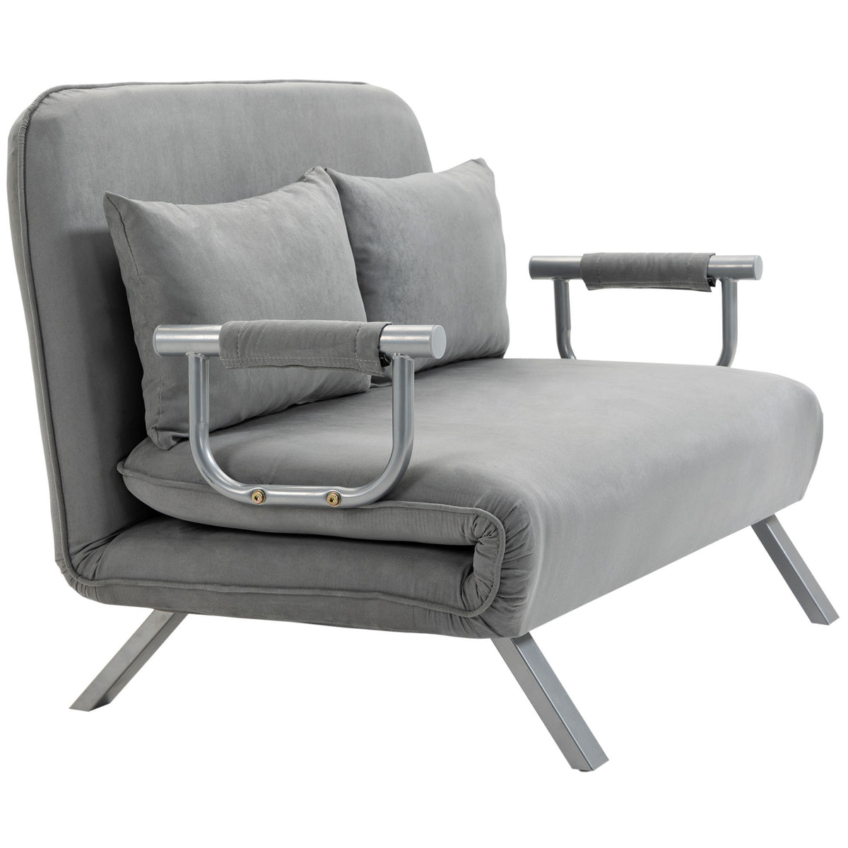 Schlafsofa, Doppelsofa, G?stebett, inklusive 2 Kissen, Grau