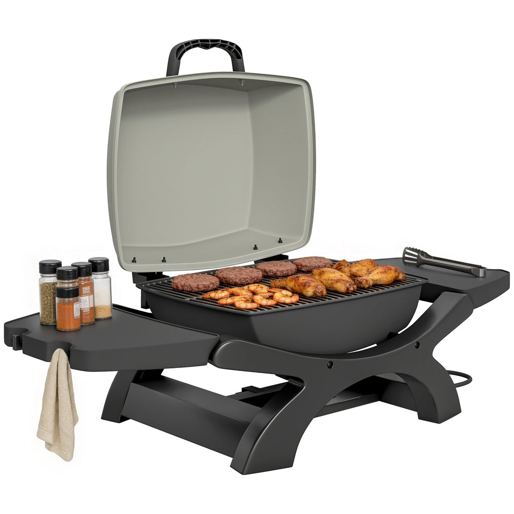 Tischgrill Elektrisch 2300W 23x71 cm tragbar Elektrogrill mit Antihaftbeschichtete Grillrosten Fettauffangschale