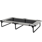 Portable Raised Dog Bed, Elevated Pet Cot with Breathable Mesh for Indoor Outdoor, for Large Dogs, Light Grey
