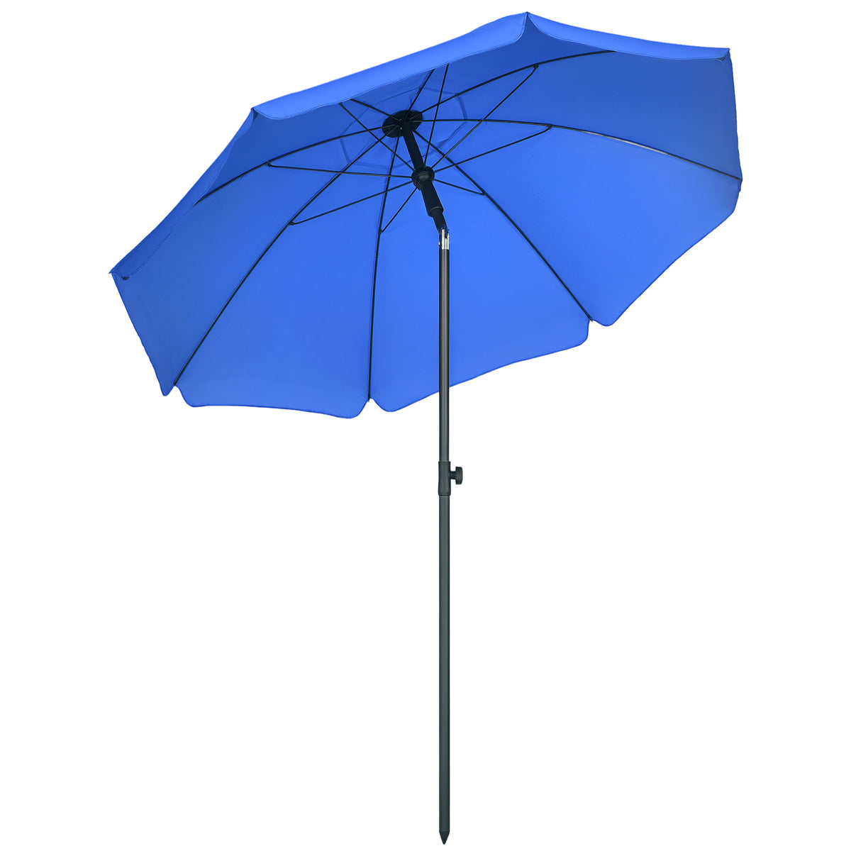Strandschirm, Sonnenschirm, mit Bel¨¹ftungs?ffnungen, verstellbare Neigung, UV50+ ?1,80, Blau