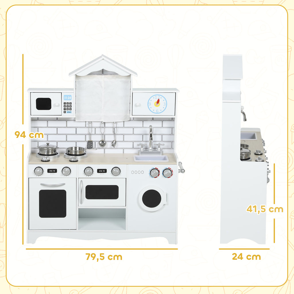 Kinderk¨¹che Spielk¨¹che mit Ofen Sp¨¹le Soundfunktion und Zubeh?r Geschenk f¨¹r M?dchen Jungen 3-6 Jahren Wei?
