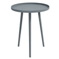 Round Garden Coffee Table, Outdoor Side Table with Rounded Steel Edge, Ø40 x 50H cm, Grey