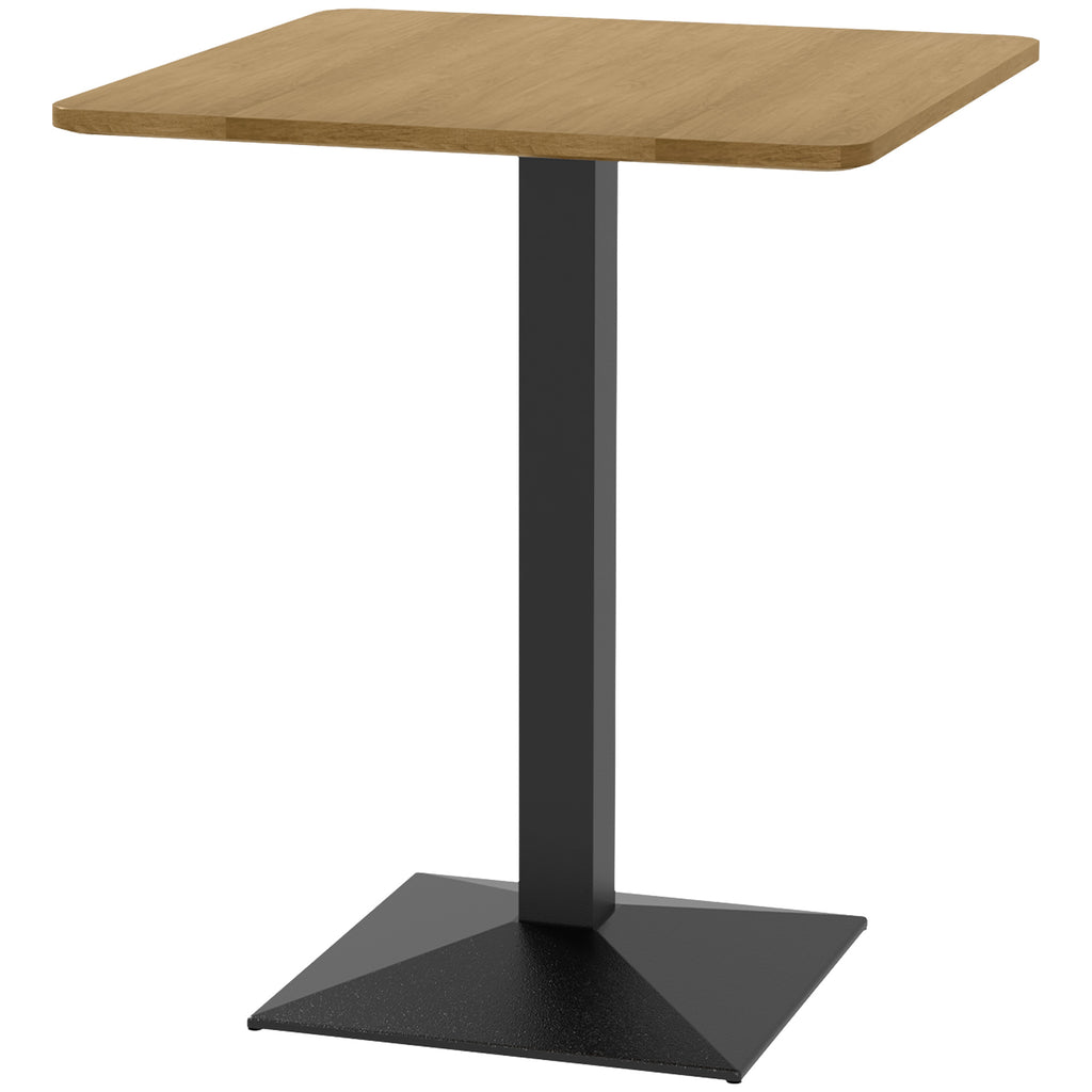Esstisch Quadratischer Küchentisch für 2 Personen Esszimmertisch mit Holzoptik Stahlbasis 70 x 70 x 75 cm Dunkelbraun