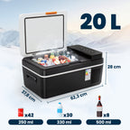 Kompressor Kühlbox 20L -20℃-20℃ Elektrische Kühlbox mit APP-Steuerung LED-Leuchten USB Anschluss Batterieschutz