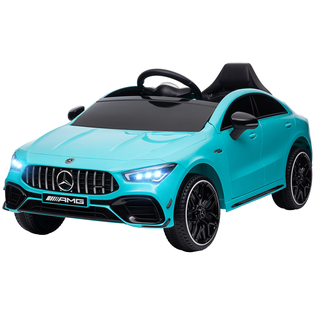 Kinder-Elektroauto, fernsteuerbar, mit Transportrollen, LED-Lichter, Hupe, f¨¹r Kinder von 3-6 Jahren, Hellblau