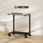 Beistelltisch, Schreibtisch, Nachttisch, h?henverstellbar, 4 Rollen, Metallrahmen